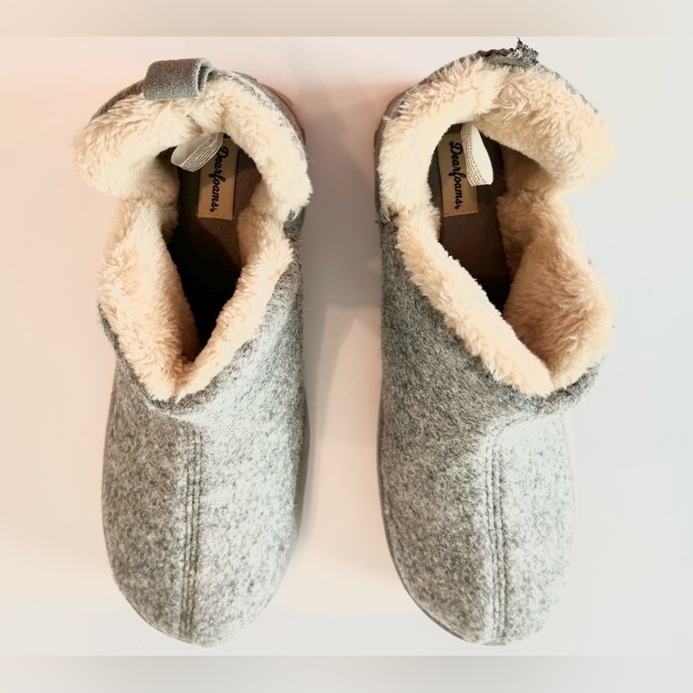 Dearfoams Women’s Ember Mixed Material Fleece Slip On Bootie - Picture 4 of 6